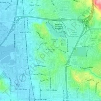 Mapa topográfico Harry Floyd Terrace, altitud, relieve