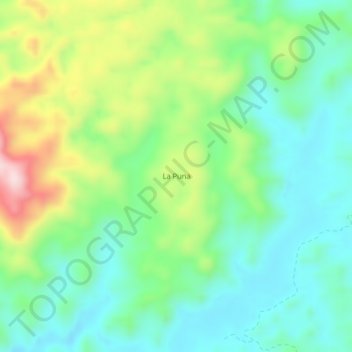 Mapa topográfico La Puna, altitud, relieve