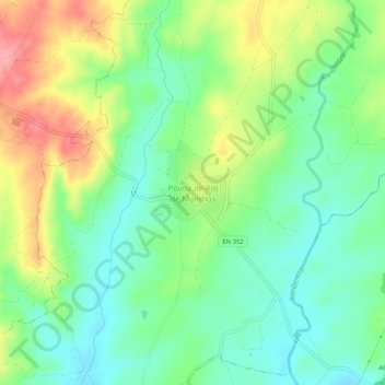 Mapa topográfico Póvoa de Rio de Moinhos, altitud, relieve