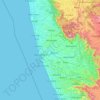 Mapa topográfico Dakshina Kannada, altitud, relieve