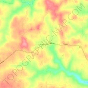 Mapa topográfico Armathwaite, altitud, relieve
