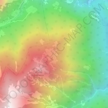 Mapa topográfico Borlasca, altitud, relieve