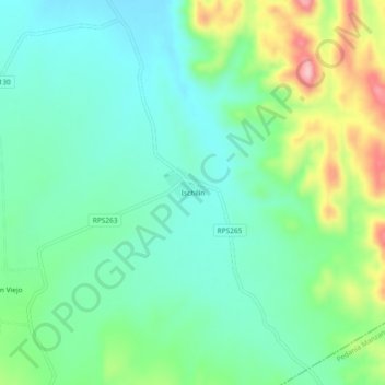Mapa topográfico Ischilín, altitud, relieve
