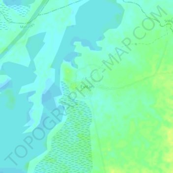 Mapa topográfico Evitar, altitud, relieve
