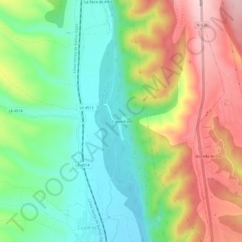 Mapa topográfico Cabanillas, altitud, relieve