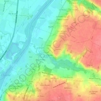 Mapa topográfico Le Désert, altitud, relieve