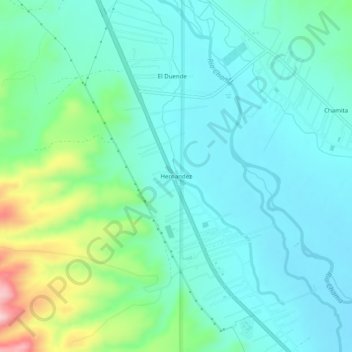 Mapa topográfico Hernandez, altitud, relieve