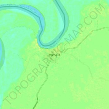 Mapa topográfico Humaitá, altitud, relieve