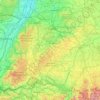 Mapa topográfico Württemberg, altitud, relieve