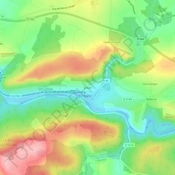 Mapa topográfico Liscuis, altitud, relieve