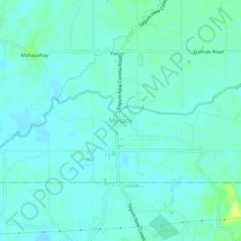 Mapa topográfico Mesaoy, altitud, relieve