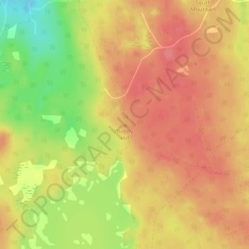 Mapa topográfico Bobby Hill, altitud, relieve