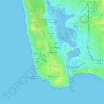 Mapa topográfico Les Marchais, altitud, relieve