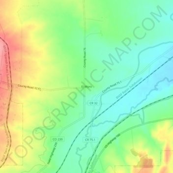 Mapa topográfico El Moro, altitud, relieve