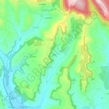 Mapa topográfico Soult, altitud, relieve