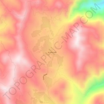 Mapa topográfico Jerseydale, altitud, relieve