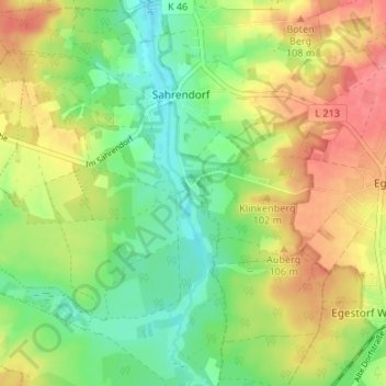 Mapa topográfico Sudermühlen, altitud, relieve