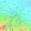 Mapa topográfico Bolonia, altitud, relieve