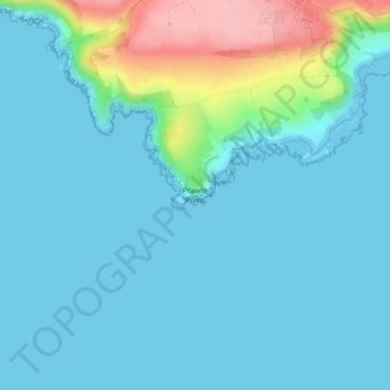 Mapa topográfico Prawle Point, altitud, relieve