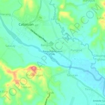 Mapa topográfico Banguit Relocation Site, altitud, relieve