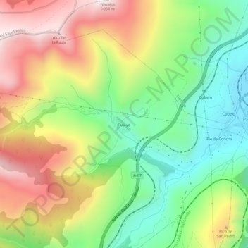 Mapa topográfico Pujayo, altitud, relieve