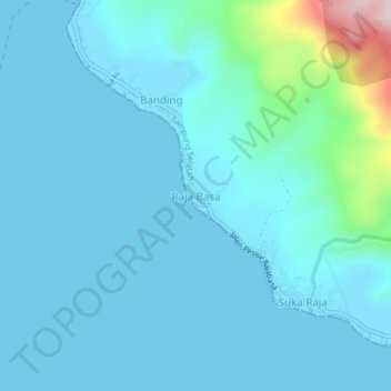 Mapa topográfico Raja Basa, altitud, relieve