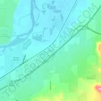 Mapa topográfico Hirsch, altitud, relieve