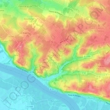 Mapa topográfico Saint-Amand, altitud, relieve