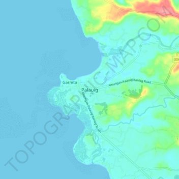 Mapa topográfico Palauig, altitud, relieve