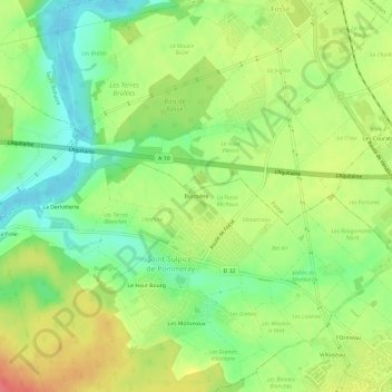 Mapa topográfico Boissière, altitud, relieve
