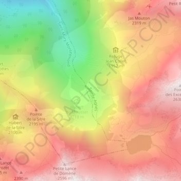 Mapa topográfico Ravin des excellences, altitud, relieve