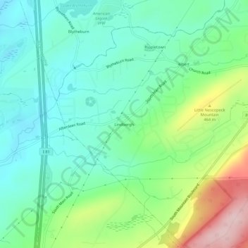 Mapa topográfico Lindbergh, altitud, relieve
