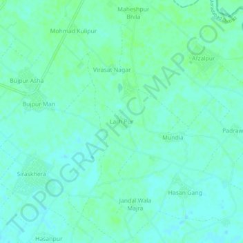 Mapa topográfico Larh Pur, altitud, relieve