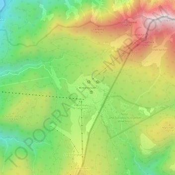 Mapa topográfico Winklmoosalm, altitud, relieve