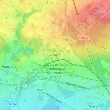 Mapa topográfico Villerot, altitud, relieve