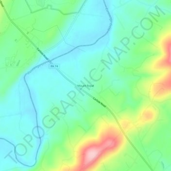 Mapa topográfico Mount Royal, altitud, relieve