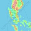 Mapa topográfico Bulacan, altitud, relieve