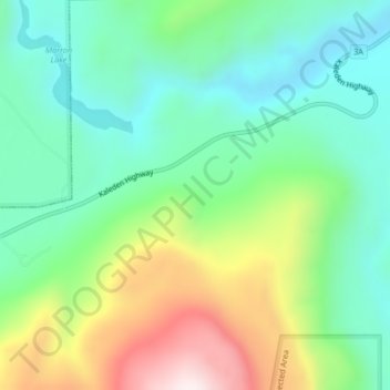 Mapa topográfico Marron Valley, altitud, relieve