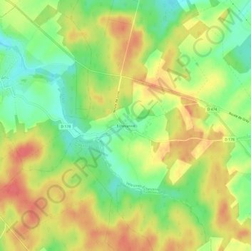 Mapa topográfico Echevanne, altitud, relieve