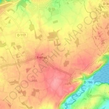 Mapa topográfico Les Rues, altitud, relieve