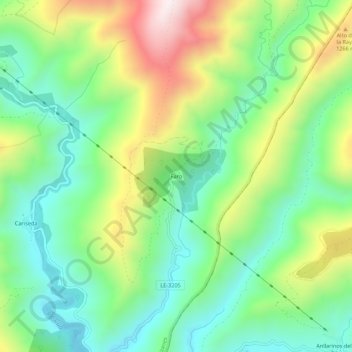 Mapa topográfico Faro, altitud, relieve