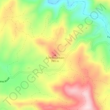 Mapa topográfico Fort Mountain, altitud, relieve