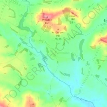 Mapa topográfico Bag Enderby, altitud, relieve