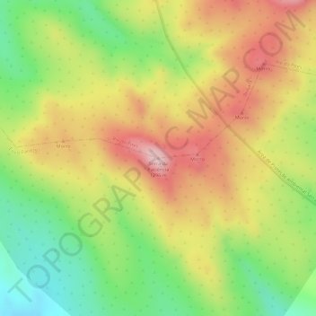 Mapa topográfico Serra da Paciência, altitud, relieve