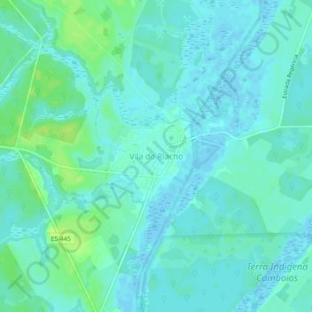 Mapa topográfico Vila do Riacho, altitud, relieve