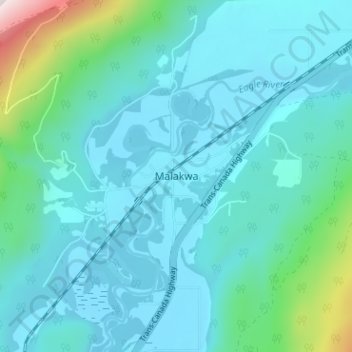 Mapa topográfico Malakwa, altitud, relieve