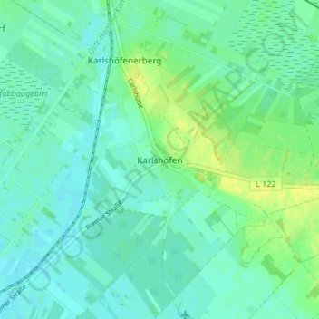 Mapa topográfico Karlshöfen, altitud, relieve