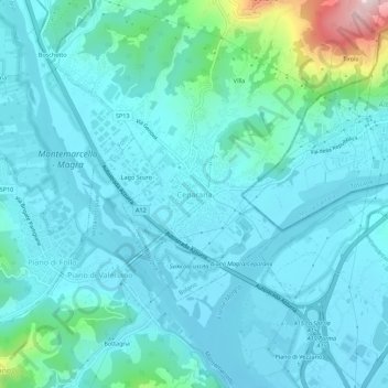 Mapa topográfico Ceparana, altitud, relieve