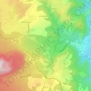 Mapa topográfico La Plaine, altitud, relieve