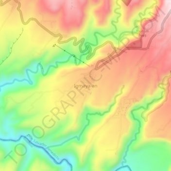 Mapa topográfico Igmaya-an, altitud, relieve